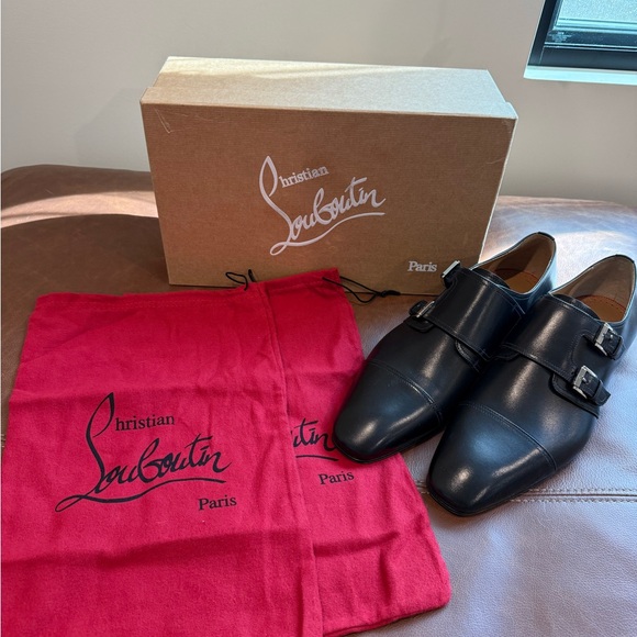 Christian Louboutin Black Leather Oxfords - Picture 1 of 11